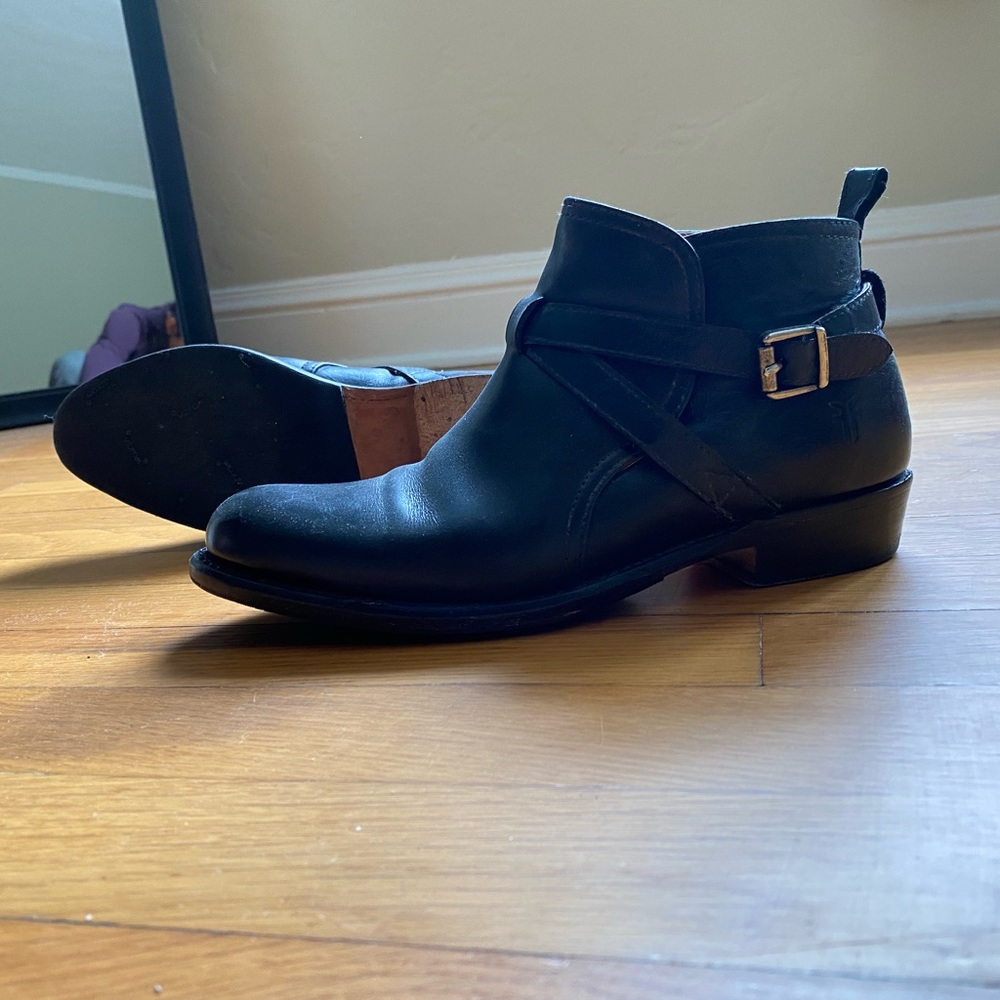 Frye black ankle booties